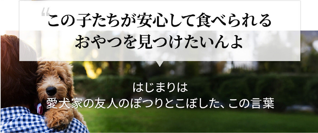 この子たちが安心して食べられるおやつをみつけたいんよ